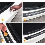 Carbon Fiber Texture Car Rear Bumper Guard Sticker, Sporty Rear Trunk Sill Scratch Protector Vinyl Decal, 35.43"/41.33"