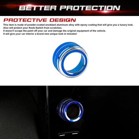 Blue Aluminum Navigation Switch Knob Ring Trim For Honda Civic 11th Gen 2022-up