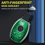Key Fob Cover Case Shell Keyless Full Protect Green w/Keychain For Mercedes Benz 3 Button