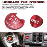 Carbon Fiber Engine Start + Red Cigarette Eject Button Trim For Nissan Infiniti