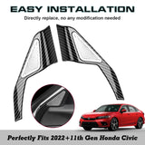 Carbon Fiber Black Pattern Door Stereo Speaker Cover Trim For Honda Civic 11th 2022+