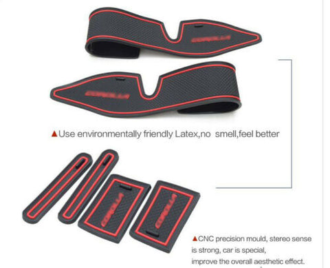 15pcs Full Interior Cup Holder Coaster Door Slot Mat for Toyota Corolla 2014-2019 - Non-slip Anti-dust Mat