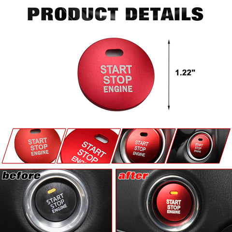 Red Keyless Engine Start Button Cover Decoration For Mazda 3 6 MX-5 CX-5 Miata