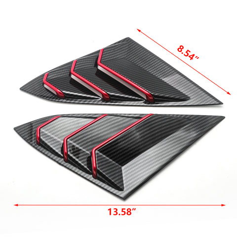 for Honda Civic 2016-2019 Side Window Scoop Louver Cover Trim, ABS Carbon Fiber Quarter Side Window Vent Louver Windshield Sun Shade Cover