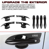 Glossy Black W/Smart Key Hole Door Handle + Bowl Trim For Toyota Corolla 2020-24