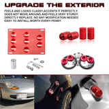 Set Tow License Plate + Air Valve Cap + Release Fastener For Porsche 911 Boxster