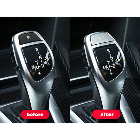 Silver Gear Shift Knob Lever P Parking Shift Button Cover Frame Trim For BMW 2 3 4 5 6 Series X3 X4 X5 X6 F22 F23 F30 F31 F32 F33 F34 F10 F06 F25 F26 F15 F16