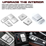 Silver Security Warning Switch Gear Shift Parking Brake Button Cover For BMW F10