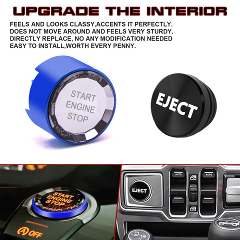 Red Engine Start + Cigarette Lighter Eject Button Trim For BMW 1 2 3 4 5 Series
