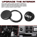 Real Carbon Fiber Engine Start + Black Cigarette Eject Button Trim For Toyota 86