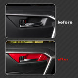 Inner Door Handle Bowl Side Panel Control Panel Cover Trim, Sporty Red, Compatible with Toyota RAV4 2019-2024