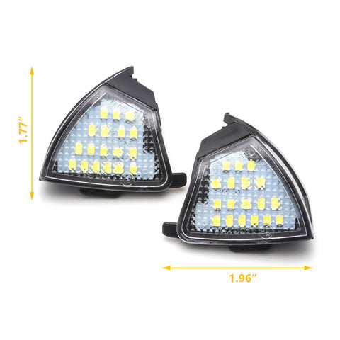 LED Side Mirror Puddle Light Assembly for Volkswagen Golf 5 Mk5 MKV Passat Jetta Eos, 18-SMD White Super Bright LED Side Under Mirror Puddle Lamp Rear View Mirror Puddle Light