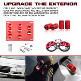 Tow Hook License Plate + Air Valve Cap + Release Fastener For Honda Fit Acura