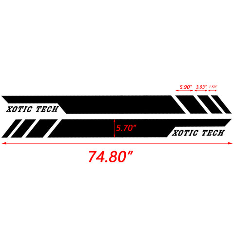 2pcs Glossy Black / White Car Side Skirt Stripe Sticker Lower Door Panel Decal Molding Trim for Dodge Durango 2010-2017