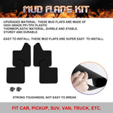 4PCS Front&Rear Black Universal Mud Flaps Splash Guards Fender Mudflap Mudguards