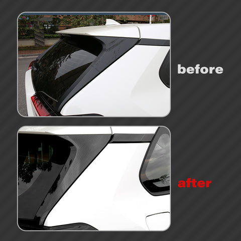 Set Carbon Fiber Style Exterior Front Window A-Pillar Rear Window C-Pillar Rear Spoiler Window Pillar Rear Side Window Louvers Accessories Cover Trim Combo Kit, Compatible with Toyota Rav4 2019-2024