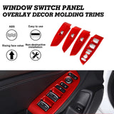 Xotic Tech Inner Window Lift Door Lock Switch Control Panel Cover Trim, Sporty Red, Compatible with Honda Accord 10th Gen 2018-2022