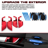 Set Inner + Exterior Door Handle Bowl Trim For Honda Accord 10th Gen 2018-2022