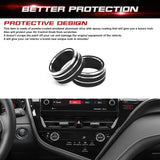 2pieces Black AC Climate Control Knob Ring Cover Trim For Toyota Camry 2021-up