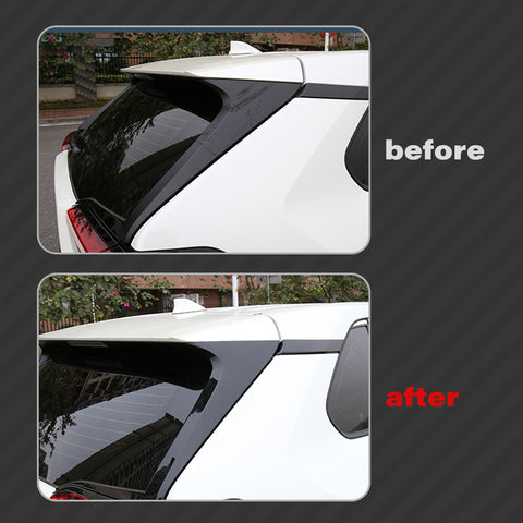 2pcs Sporty Rear Side Window Sill Board Pillar Overlay Molding Cover Trim For Toyota RAV4 2019-2021, Glossy Black