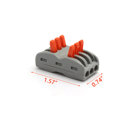 10pcs Lever Nut Wire Connector Compact Splice Wiring Connector Lever-Nut 3 Conductor for 3 Circuit Inline 28-12 AWG