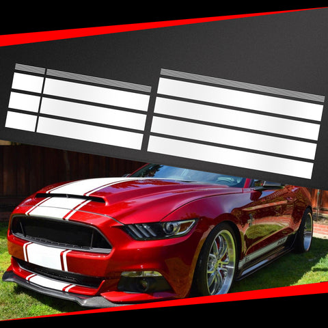 Double-dual White Sport Style Hood Roof Stripe Cover Trim For For Mustang 15-21