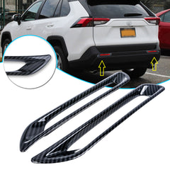 Rear Reflector Fog Light Cover Trim Compatible with Toyota RAV4 2019-2021, Carbon Fiber Pattern (2pcs)