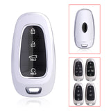 Silver Soft TPU Full Protect Smart Key Fob Cover For Hyundai Sonata 2020-2022