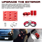 Set Tow License Plate + Air Valve Cap + Release Fastener For Fiat 500X 2016-2022