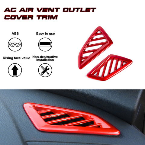 Glossy Red Inner Dashboard AC Vent Outlet Cover Trim For Honda Civic 2016-2021