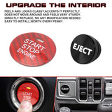 Carbon Engine Start + Cigarette Lighter Eject Button Cover For Mazda 3 6 CX-3