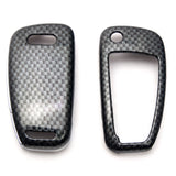 Carbon Fibre Style Key Fob Cover Case Key Shell for Audi A3 A4 A6 A8 TT Q7 S6 3-Buttons Flip Key