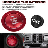 Red Aluminum Ignition + Black Cigarette Lighter Eject Button Trim For Subaru BRZ