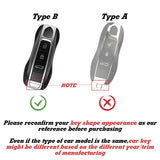 Carbon Fiber Texture Remote Control Key Fob Cover Hard Shell w/Keychain For Porsche Cayenne Panamera 2018+