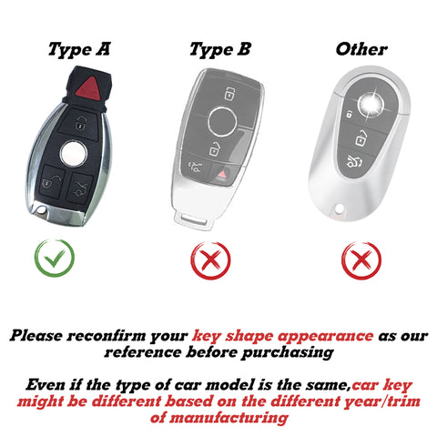 Full Protection Red Smart Key Fob Cover Case Shell w/Keychain For Mercedes Benz 3 Button