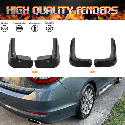 OE Fit Mud Flaps Splash Guards w/Screws For Hyundai Sonata 2015 2016 2017 Sedan