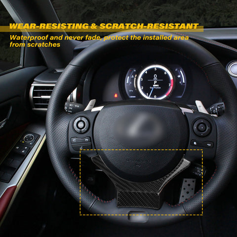 2x Real Carbon Fiber Steering Wheel Cover Trim For Lexus IS250 300 350 2014-2019