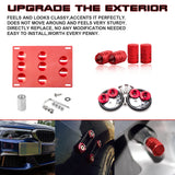 Set Tow Hook License Plate + Air Valve Cap + Release Fastener For BMW X1 X3 Z4