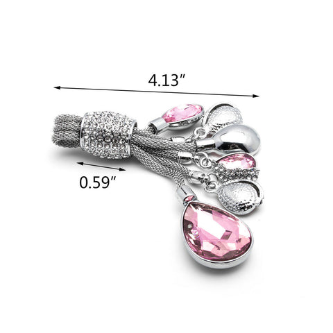 Blue / Pink / Red Universal Fit Car Key Chain Ring, Water-drop Shining Crystal Jewelry Keychain Bling Diamond Key Holder Ring, Cute Decoration Accessories