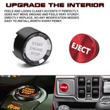 Red Engine Start + Cigarette Lighter Eject Button Trim For BMW 1 2 3 4 5 Series