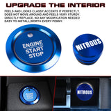 Blue Aluminum Engine Start + Cigarette Lighter NITROUS Button Trim For Ford F150