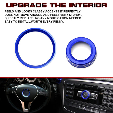 Steering Wheel Logo Volume Control Ring Trim For Mercedes-Benz B C E GLA Class