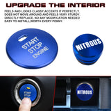 Blue Alloy Engine Start + Cigarette Lighter NITROUS Button Trim For Mazda 3 CX-3