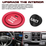 Alloy Engine Start + Black Cigarette Lighter Eject Button Trim For Toyota Camry