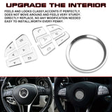 For Benz GLA GLE 2015-up Silver Steering Wheel Button Logo Frame Ring Decor Trim