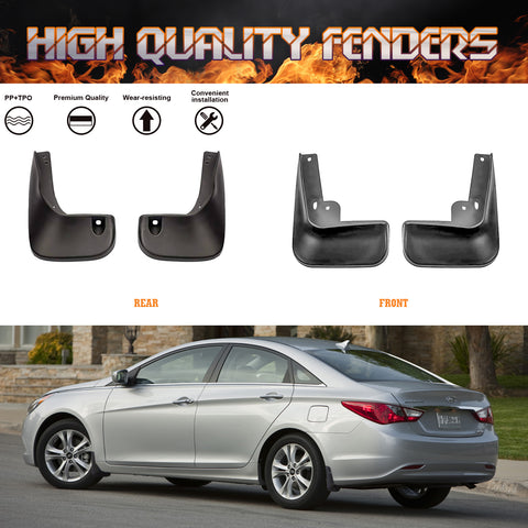 4pieces Car Mudguard Fender Mud Flaps Splash Guards For Hyundai Sonata 2011-2014