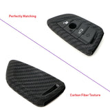 Carbon Fiber Texture Soft Silicone Key Fob Case Cover for BMW X1 X4 X5 X6 5 7 Series
