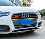 5pcs Germany Flag Style Front Kidney Grille Grill Insert Strip Trim Cover for Audi A4 2017-2018 2019