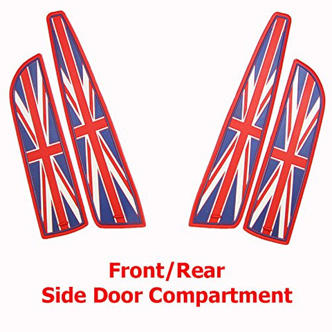 7pcs / 4pcs Union Jack UK Flag Cup Holders Coasters and Side Door Mats SET For MINI Cooper