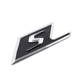 3D Chrome S Logo Car Rear Trunk Lid Emblem Sticker For Mercedes Benz AMG [Red/Black]